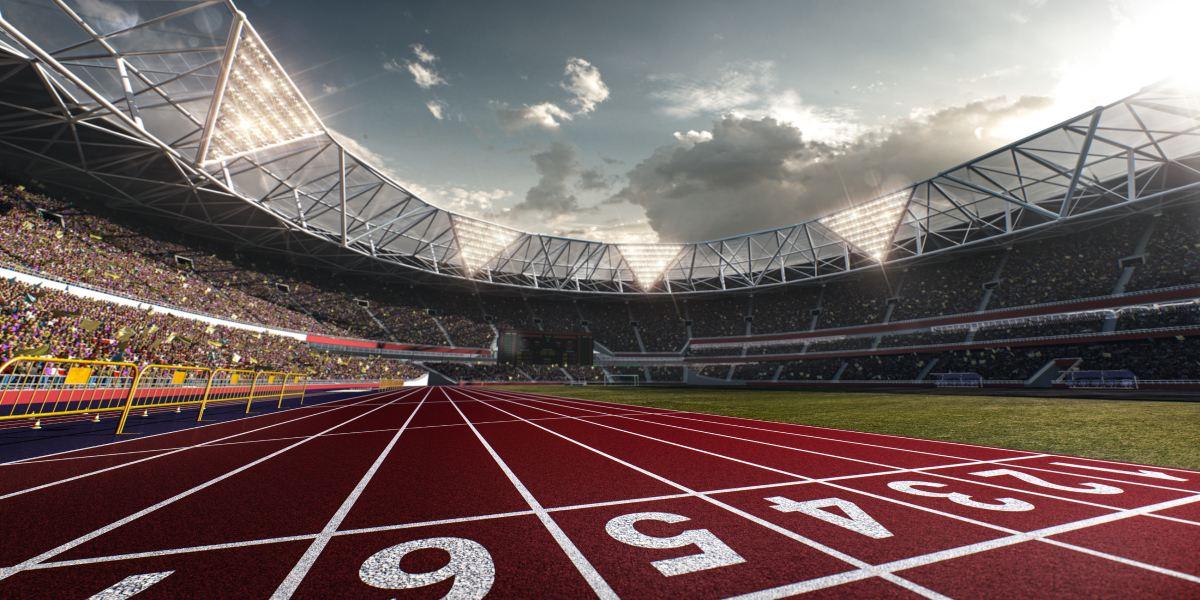 Stadion mit Laufbahn